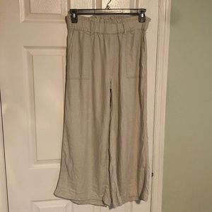 BLANK NYC Linen cropped wide leg pant